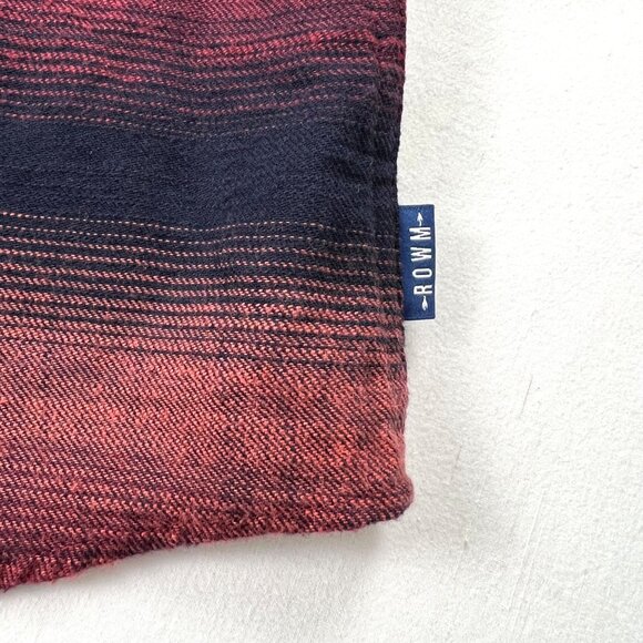 Rowm Big Man 2XB Shirt Red and Black Striped Button-Up Long Sleeve Light Flannel - Picture 8 of 12